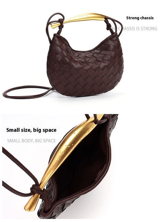 Bolso de Cuero Tejido para Viajes - Bandolera Portátil Estilo Casual - Image 18