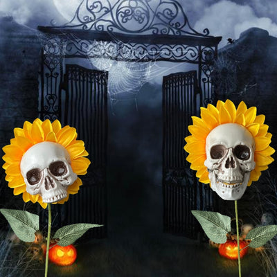 Decoración de Halloween Girasol Calavera - Flor Artificial para Jardín y Hogar - Image 3
