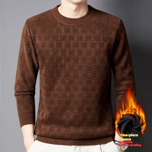 Suéter Grueso de Lana Jacquard con Forro Polar para Hombre - Image 6
