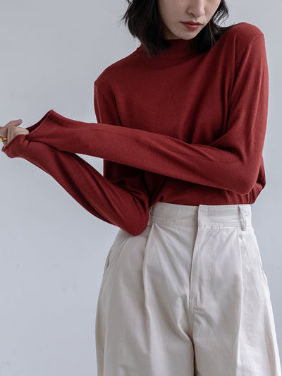 Blusa Ajustada de Cuello Alto en Punto - Image 13