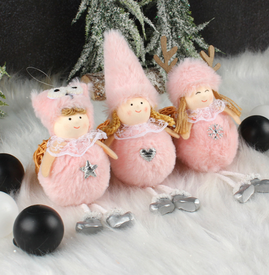 Ángel Navideño Colgante con Piernas Largas de Peluche
