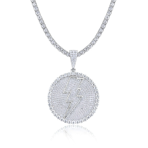 Collar Trueno de Gloria - Colgante de Moissanita Premium en Plata S925 y Baño de Platino