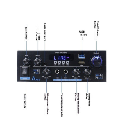 Parlante Bluetooth AK55 de Alta Potencia HiFi Digital - Image 4