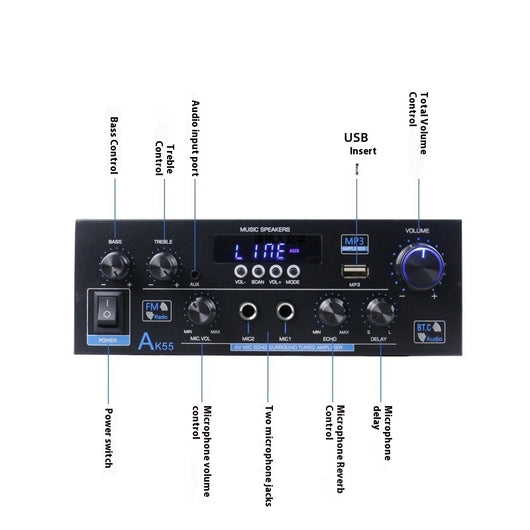 Parlante Bluetooth AK55 de Alta Potencia HiFi Digital - Image 4