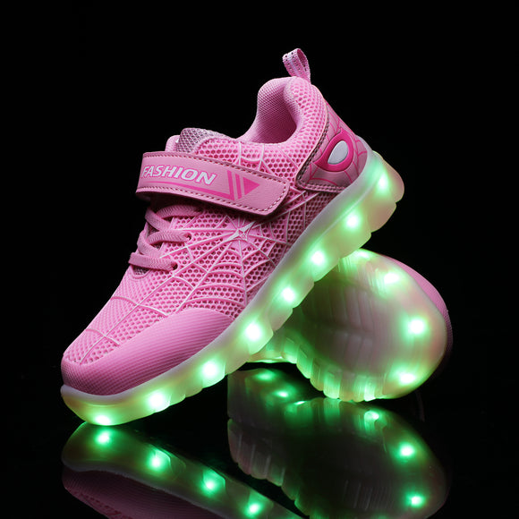 Zapatos LED con Carga USB para Niños - Luces Brillantes con Cierre de Velcro
