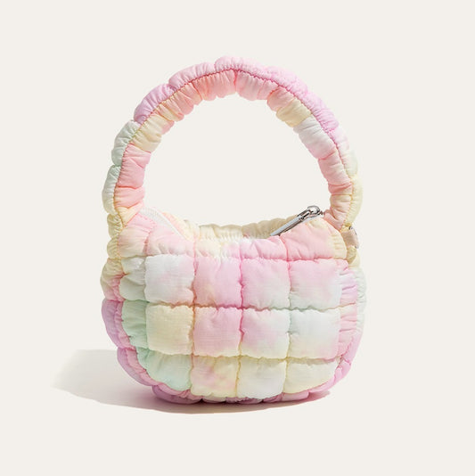 Bolso Nube Acolchado con Pliegues - Cartera de Nylon Puff