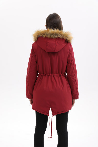 Abrigo Acolchado Mujer Largo con Capucha, Cuello de Piel y Cintura Ajustada - Image 19