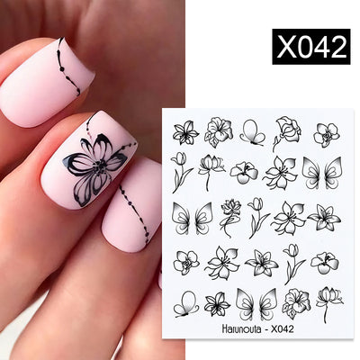 Stickers de Uñas Mariposas, Flores y Hojas - Diseños Artísticos - Image 23