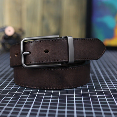 Cinturón de Cuero Genuino Vintage para Hombre con Hebilla de Pasador - Image 13