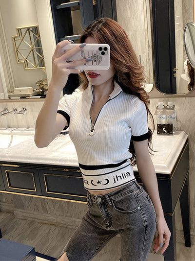 Suéter Tejido Slim con Cuello Alto y Cierre - Image 3