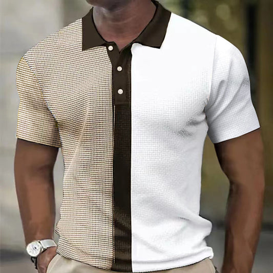 Camisa Polo Manga Corta con Combinación de Colores y Cierre - Image 2