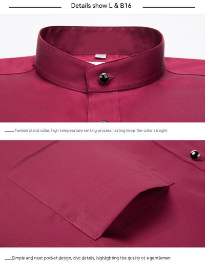 Camisa Manga Larga Cuello Mao de Algodón Mercerizado para Hombre - Image 8