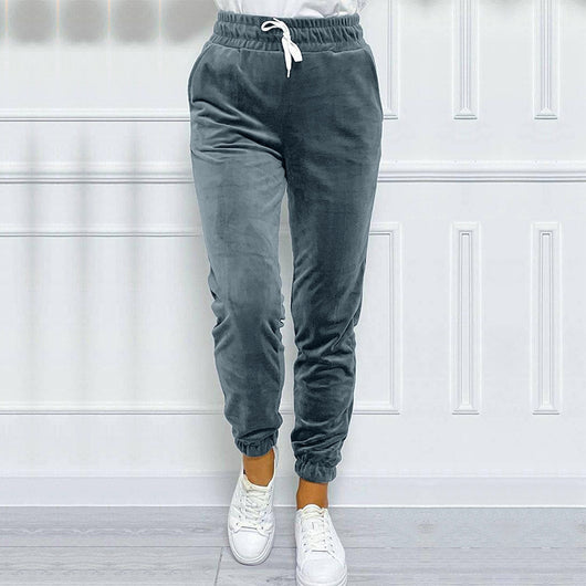 Pantalones Jogger de Terciopelo Estilo Coreano con Cintura Elástica para Mujer - Image 17