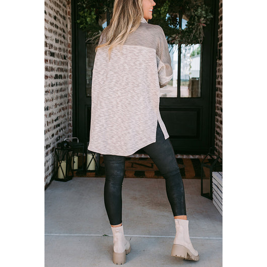 Camisa Suelta Casual para Mujer con Costura INS y Botones Simples - Image 8