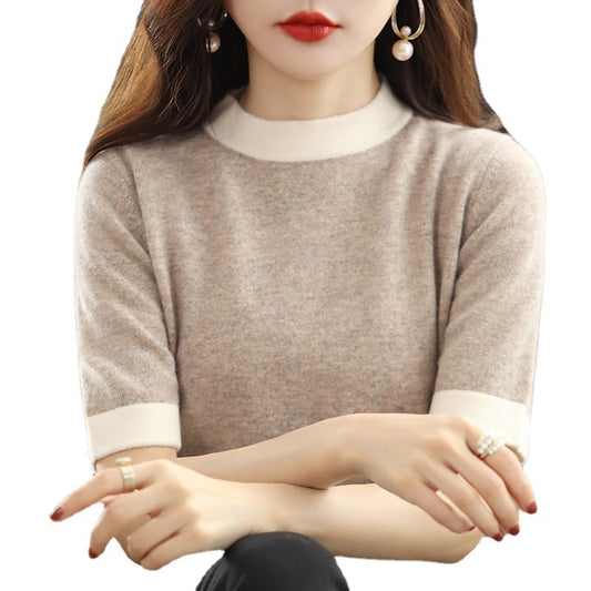 Suéter Cuello Alto Corto de Lana Tejida Oversize - Image 2