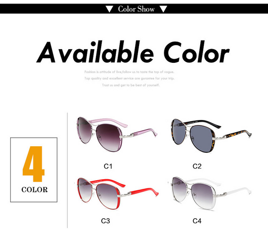 Women's large frame fashionable sunglasses with gradient gray lenses, silver-tone metal frames, and white arms. - Image 9