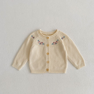 Abrigo Tejido de Algodón con Bordado para Niñas - Image 11