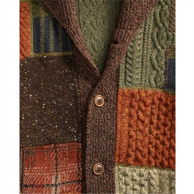 Cardigan Casual con Parches a Juego de Colores - Image 3