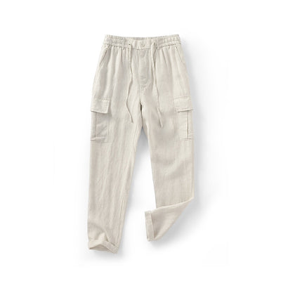 Pantalones de Lino Casuales Cintura Media Transpirables para Jóvenes - Image 8