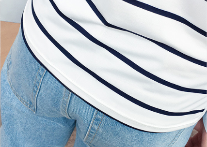 Camiseta Oversized a Rayas Blanco y Negro - Manga Larga Unisex - Image 14