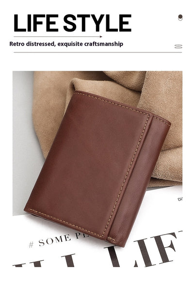 Billetera Vintage de Cuero con Protección RFID y Múltiples Compartimentos - Image 9