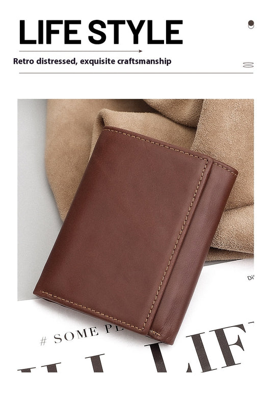 Billetera Vintage de Cuero con Protección RFID y Múltiples Compartimentos - Image 9