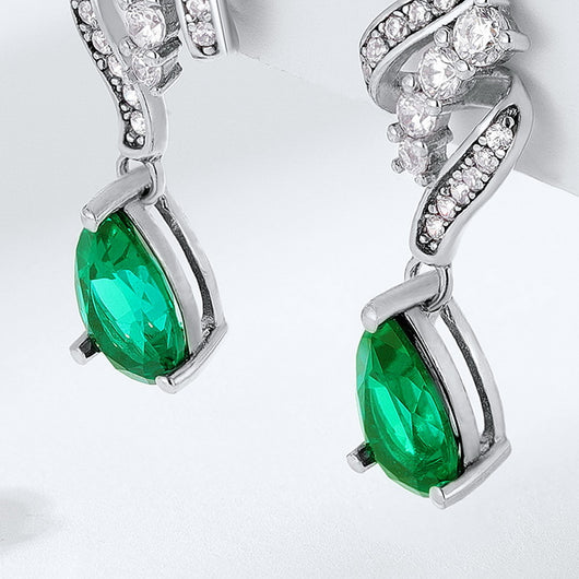 Aretes de Plata S925 con Esmeralda para Mujer - Image 11
