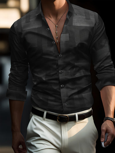 Camisa Masculina con Impresión 3D de Tendencia Digital - Image 12