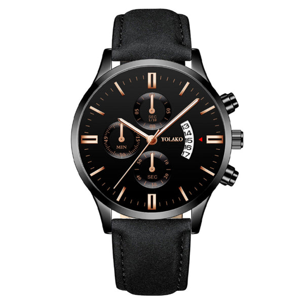 Reloj de Pulsera Cuarzo para Hombre con Tres Esferas y Seis Agujas