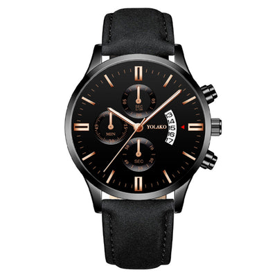 Reloj de Pulsera Cuarzo para Hombre con Tres Esferas y Seis Agujas