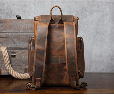 Mochila de Cuero Vintage Crazy Horse de Gran Capacidad - Image 13