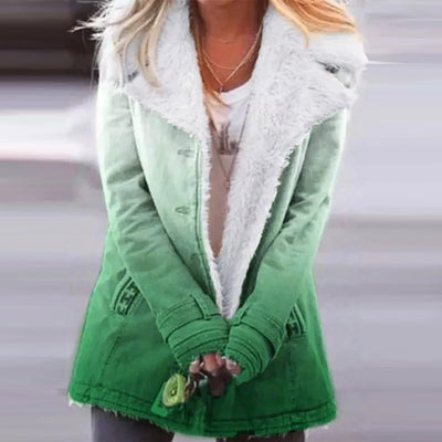 Chaqueta Acolchada de Algodón con Degradado de Color para Mujer - Image 6