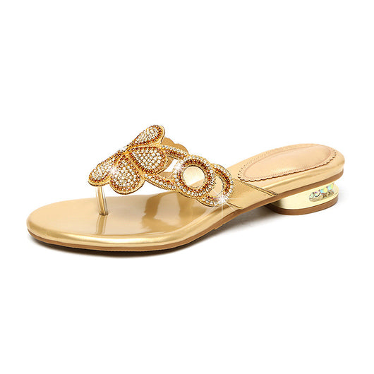 Chanclas Planas con Rhinestones en la Punta