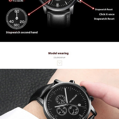 Reloj Empresarial Multifunción Estilo Coreano para Hombre - Image 19