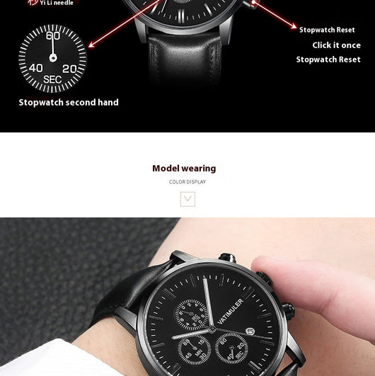 Reloj Empresarial Multifunción Estilo Coreano para Hombre - Image 19