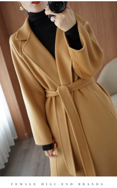 Abrigo Reversible de Cachemira para Mujer - Largo Suelto Oversize - Image 16