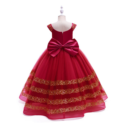 Vestido Princesa Niña Largo Bordado Liso - Image 13
