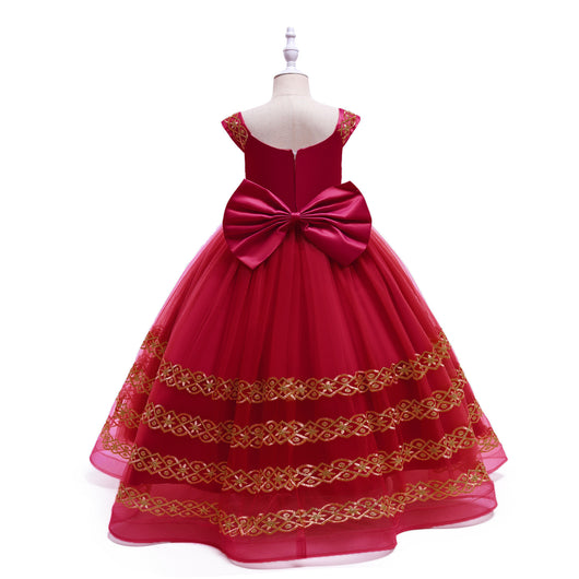 Vestido Princesa Niña Largo Bordado Liso - Image 13