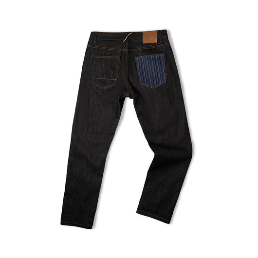 Pantalones Vaqueros Rectos Vintage Americana Negros con Costura Roja Original - Image 7