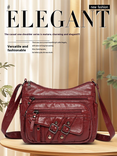 Bolso Mensajero de Cuero con Múltiples Compartimentos y Bolsillos - Image 12
