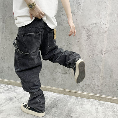 Pantalones Cargo Vaqueros Retro Lavado Pesado con Diseño de Bolsillos Oblicuos - Image 20