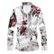 Camisa de Satén Floral Manga Larga Ajustada Talla Grande para Hombre