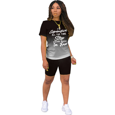 Traje Casual Mujer con Estampado de Letras y Degradado - Image 10