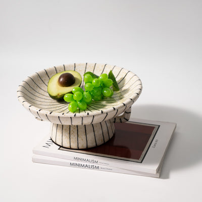Plato de Postre Retro Rayas Blancas y Negras - Decoración Creativa para el Hogar - Image 16