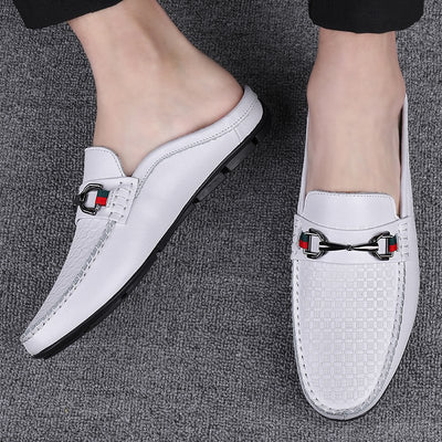 Pantuflas Hombre Cuero Casual - Mocasines Cómodos Sin Cordones - Image 21