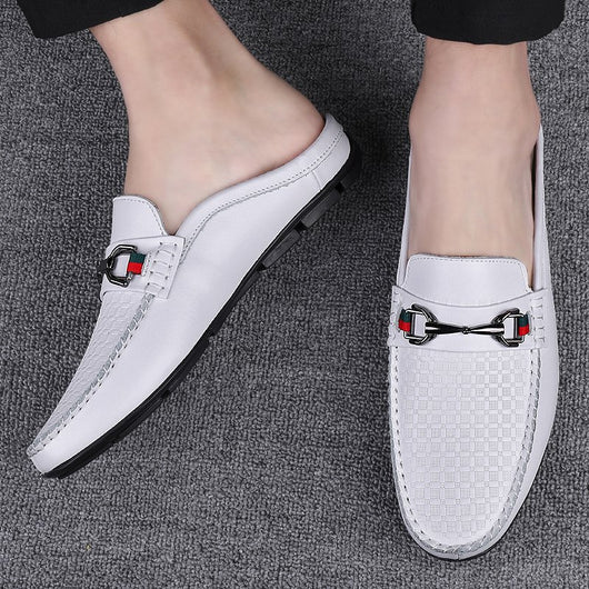 Pantuflas Hombre Cuero Casual - Mocasines Cómodos Sin Cordones - Image 21