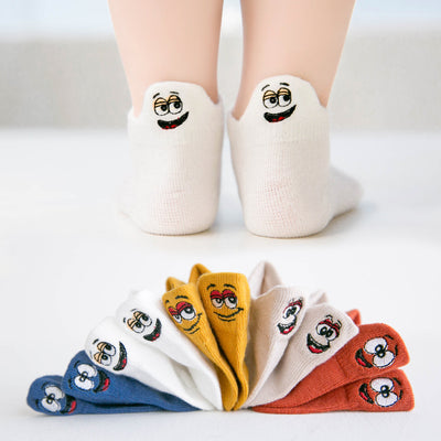 Calcetines Cortos Infantiles Verano Dibujos Animados - Tela Fina y Transpirable