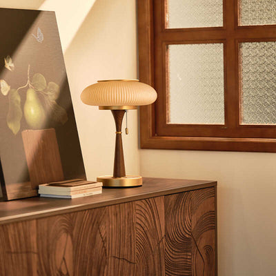Lámpara de Escritorio Estilo Retro Americano en Madera Maciza - Image 8