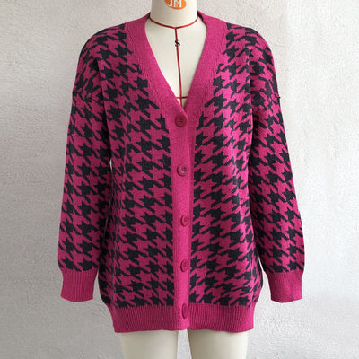 Cardigan de Lana con Bolsillos Contrastados y Cuello en V - Image 8