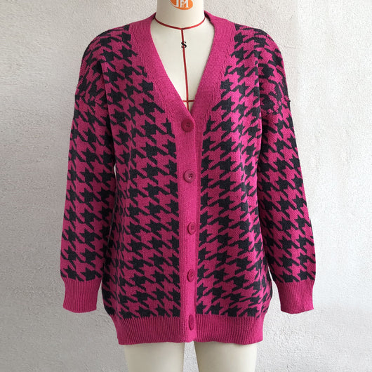 Cardigan de Lana con Bolsillos Contrastados y Cuello en V - Image 8